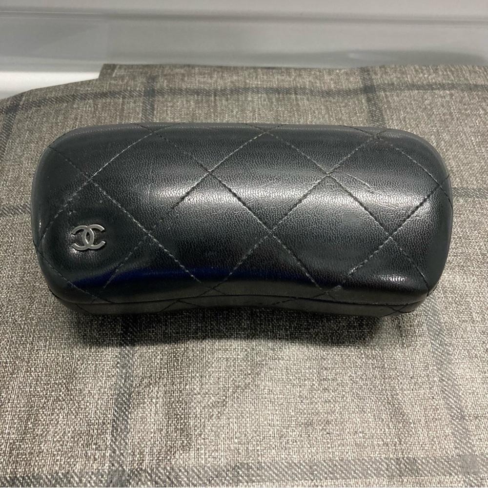 CHANEL Black Quilted Eyewear Case
